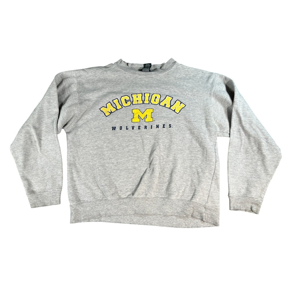 Pro Edge Michigan Wolverines Sweatshirt Mens Large Gray‎ Crewneck Graphic NCAA